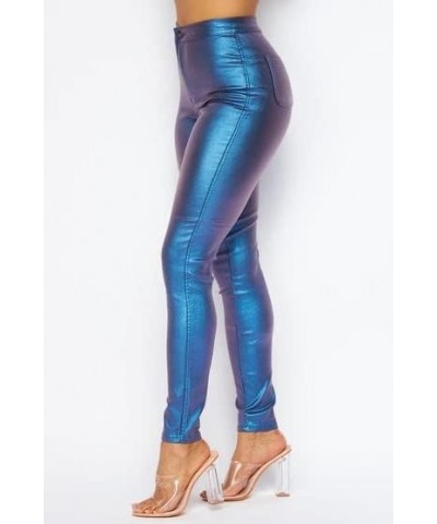 Plus Size Super High Waisted Stretchy Skinny Jeans in Mocha Metallic Blue $16.72 Jeans