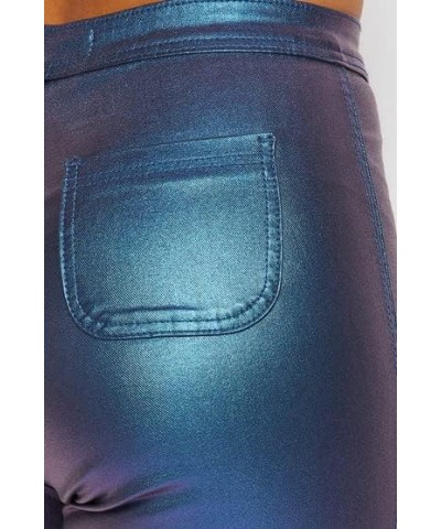 Plus Size Super High Waisted Stretchy Skinny Jeans in Mocha Metallic Blue $16.72 Jeans