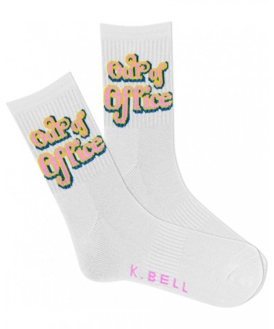 Women's Fun Jobs & Occupation Crew Socks-1 Pairs-Cool & Cute Novelty Mom Gifts Out of Office (White) $5.84 Socks