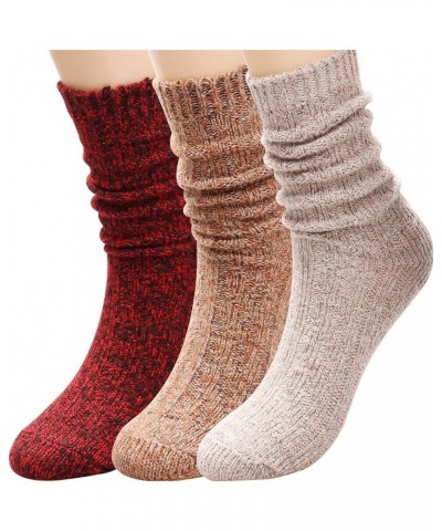 Women's Socks Cotton Knit Casual Crew Socks Thick Knit Warm Wool Slouch Socks Gift Socks for Women,Size 5-10W502 Multi-045 $1...