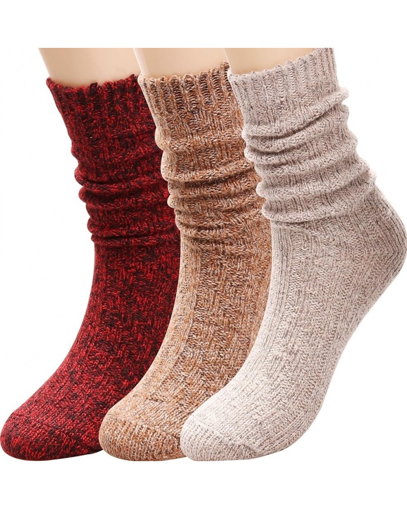 Women's Socks Cotton Knit Casual Crew Socks Thick Knit Warm Wool Slouch Socks Gift Socks for Women,Size 5-10W502 Multi-045 $1...