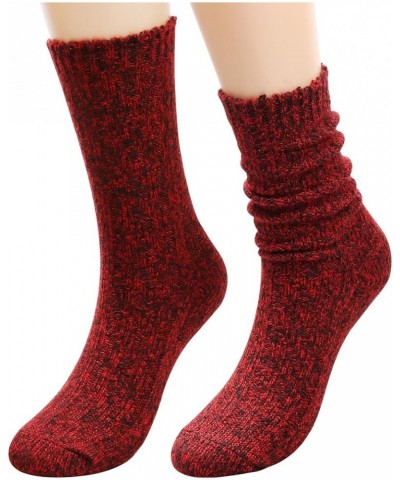 Women's Socks Cotton Knit Casual Crew Socks Thick Knit Warm Wool Slouch Socks Gift Socks for Women,Size 5-10W502 Multi-045 $1...