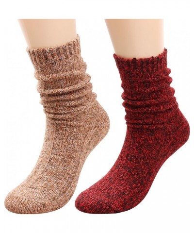 Women's Socks Cotton Knit Casual Crew Socks Thick Knit Warm Wool Slouch Socks Gift Socks for Women,Size 5-10W502 Multi-045 $1...