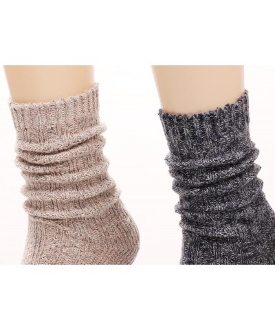 Women's Socks Cotton Knit Casual Crew Socks Thick Knit Warm Wool Slouch Socks Gift Socks for Women,Size 5-10W502 Multi-045 $1...