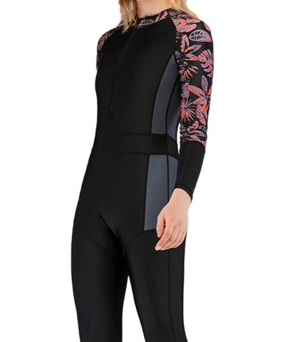 Women's One-Piece Surf Swim Wet Suit Long Sleeve Rashguard Sun Protection Orangeflower $16.50 Swimsuits