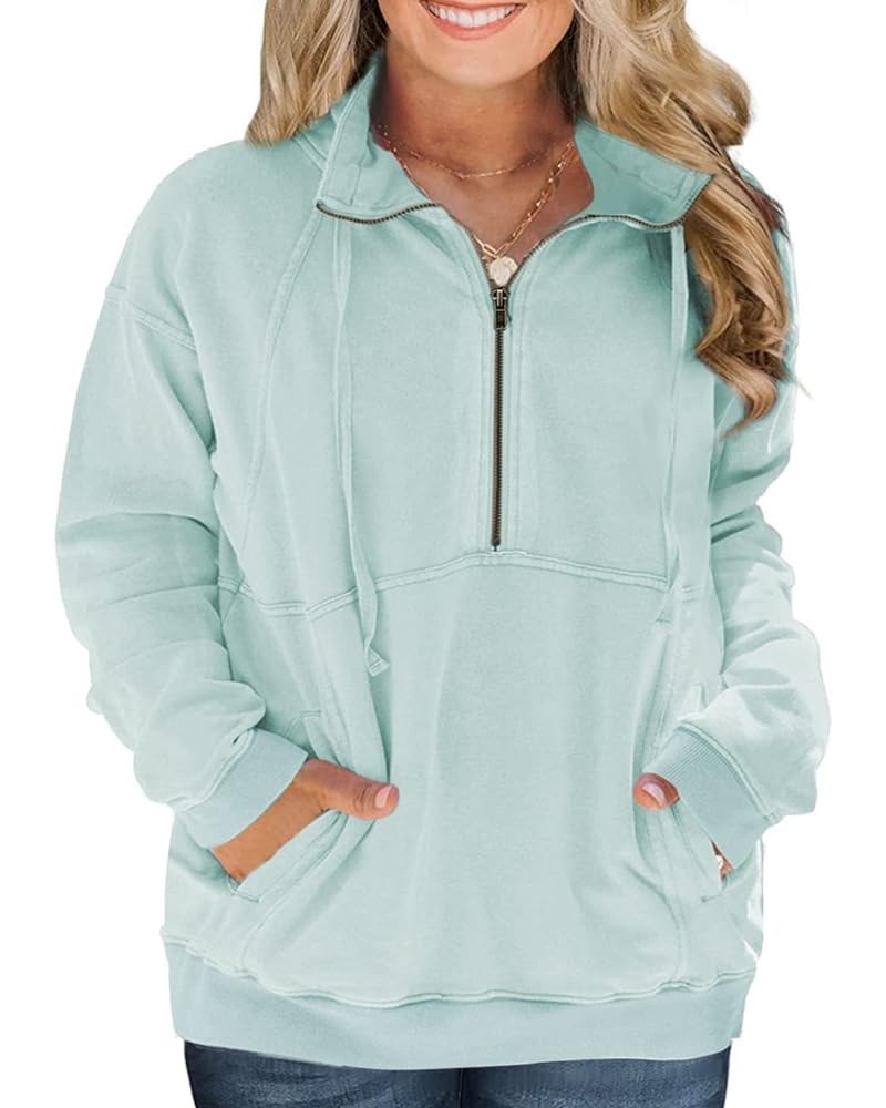 Womens Plus Size Hoodies Tops Casual Long Sleeve Drawstring Button Down Pullover Sweatshirt with Pocket(1X-5X) Zip Green $18....