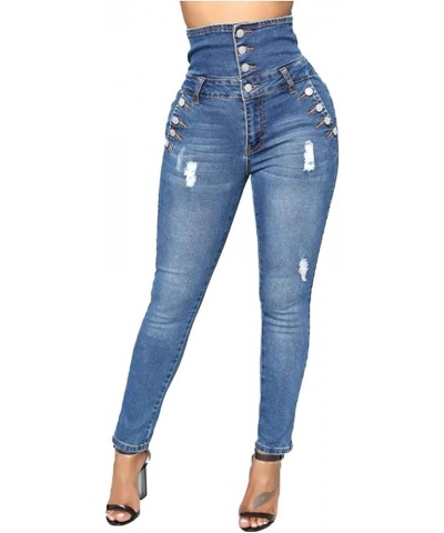 Women's Flared Jeans High Waisted Distressed Ripped Frayed Hem Trendy Denim Pants Bell Bottom Jeans for Women Blue 04 $5.81 J...