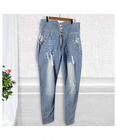 Women's Flared Jeans High Waisted Distressed Ripped Frayed Hem Trendy Denim Pants Bell Bottom Jeans for Women Blue 04 $5.81 J...