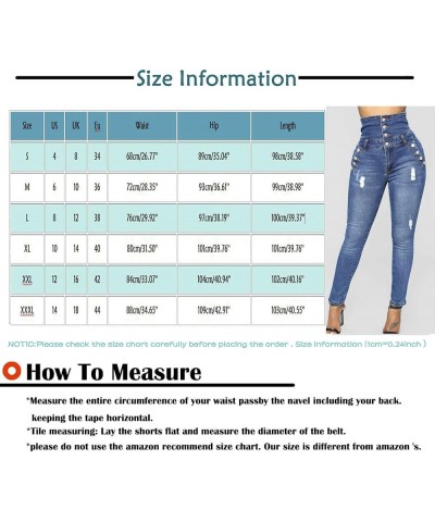 Women's Flared Jeans High Waisted Distressed Ripped Frayed Hem Trendy Denim Pants Bell Bottom Jeans for Women Blue 04 $5.81 J...