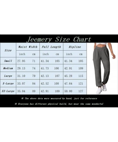 Women's Crossover High Waisted Sweatpants Athletic Fit Joggers Pants Baggy Lounge Wear with Pockets Dark Grey $15.36 Activewear