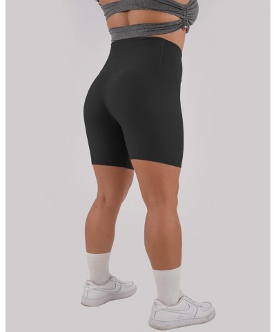 Womens 5" Crossover Workout Shorts High Waisted Ribbed Butt Lift Biker Running Compression Yoga Shorts Black $11.72 Activewear