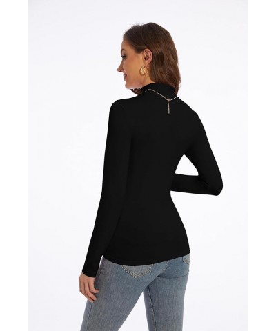 Mock Turtleneck Long Sleeve Basic Tops for Women Going Out Undershirts Trendy Clothes Black $6.78 Underwear