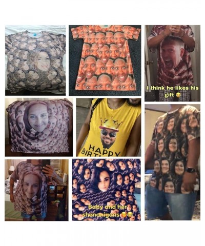 Custom Girlfriend Wife Face Seamless T-Shirt Personalized Photo All Over Print Shirt for Men Photo4 $12.75 T-Shirts