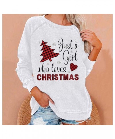 RMXEi Comfy Blanket Sweatshirt,Fashion Womens Loose Christmas Print O-Neck Long Sleeve Casual Top 2-white $12.64 Hoodies & Sw...