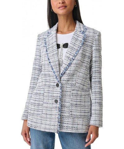 Women's Tweed Long Sleeve Everyday Fashion Sport Jacket Denim Multi $32.67 Jackets