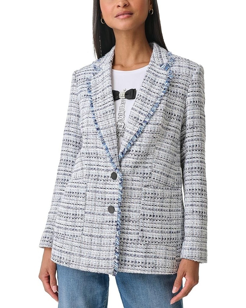 Women's Tweed Long Sleeve Everyday Fashion Sport Jacket Denim Multi $32.67 Jackets