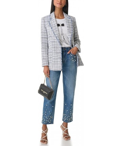 Women's Tweed Long Sleeve Everyday Fashion Sport Jacket Denim Multi $32.67 Jackets