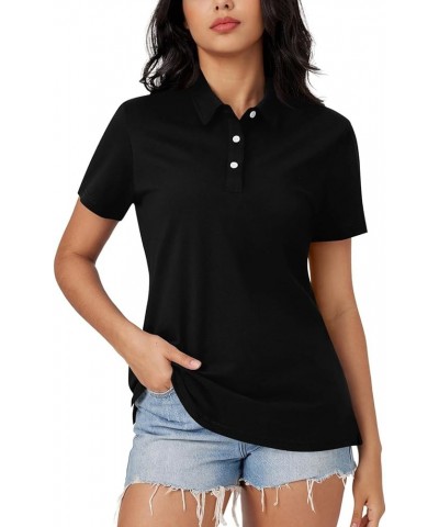 Womens Lapel Shirts Trendy Summer T Shirts Button Up V Neck Short Sleeve Tops Blouses Vintage Graphic Clothes 015- Black $7.9...