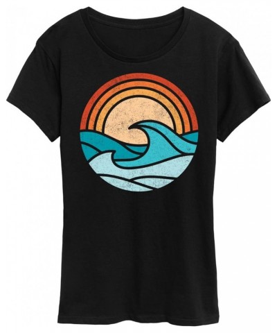 Wave Scene - Women's Short Sleeve Graphic T-Shirt Black $10.00 T-Shirts