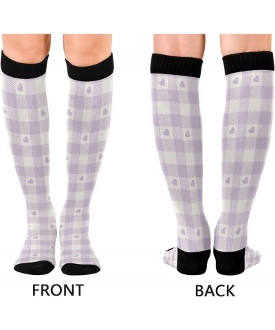 White Goose Compression Socks for Women and Men Circulation Cute Long Socks for Athletic Running 2 1 Purple Heart Check $10.6...