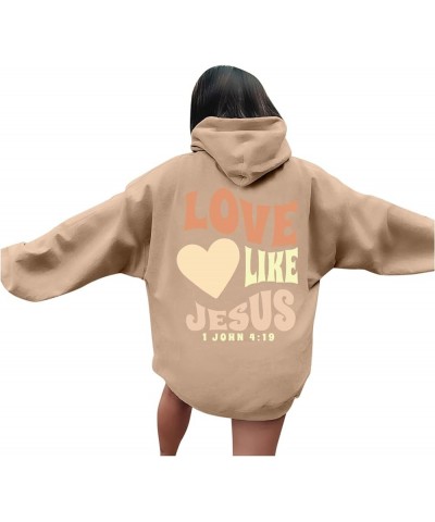 Jesus Loves You Hoodie Christian Jesus Saves Faith Sweatshirt Man Woman Pullover Tops Streetwear Gift Y2K Clothes 3-khaki $11...