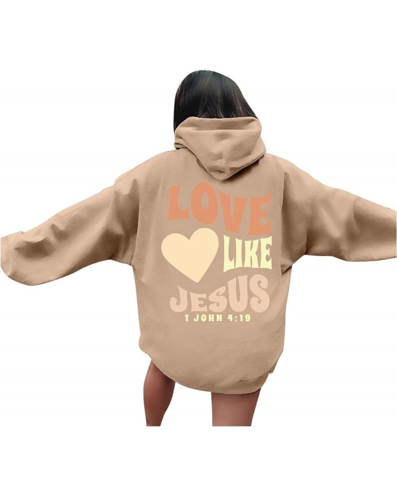 Jesus Loves You Hoodie Christian Jesus Saves Faith Sweatshirt Man Woman Pullover Tops Streetwear Gift Y2K Clothes 3-khaki $11...