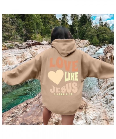 Jesus Loves You Hoodie Christian Jesus Saves Faith Sweatshirt Man Woman Pullover Tops Streetwear Gift Y2K Clothes 3-khaki $11...