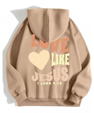 Jesus Loves You Hoodie Christian Jesus Saves Faith Sweatshirt Man Woman Pullover Tops Streetwear Gift Y2K Clothes 3-khaki $11...