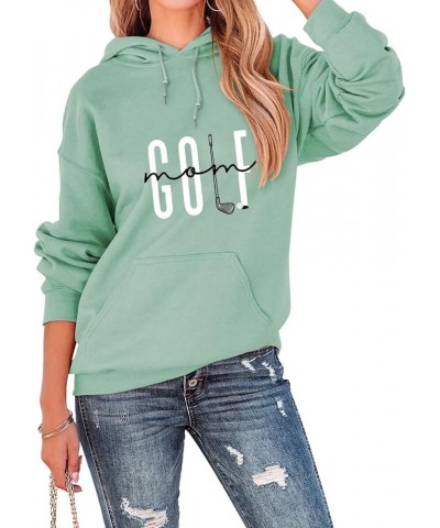 Golf Mom Hoodie Tops for Women Golf Lover Graphic Mama Pullover Tops Casual Loose Hooded Sweatshirt with Pockets Green $12.00...