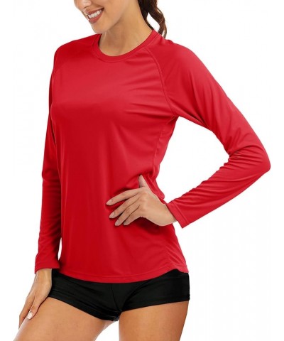 Women's Long Sleeve Shirts UPF 50+ Sun Protection Shirts for Hiking Fishing Workout Rash Guard Tomato Red $10.49 Swimsuits