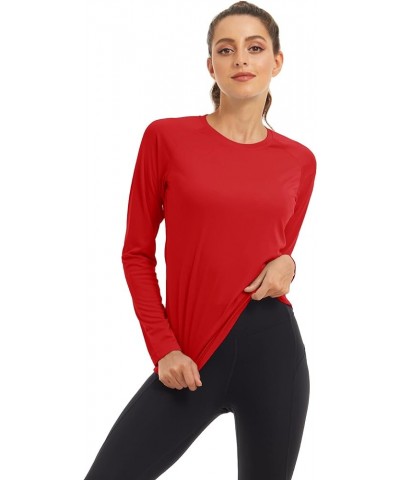 Women's Long Sleeve Shirts UPF 50+ Sun Protection Shirts for Hiking Fishing Workout Rash Guard Tomato Red $10.49 Swimsuits