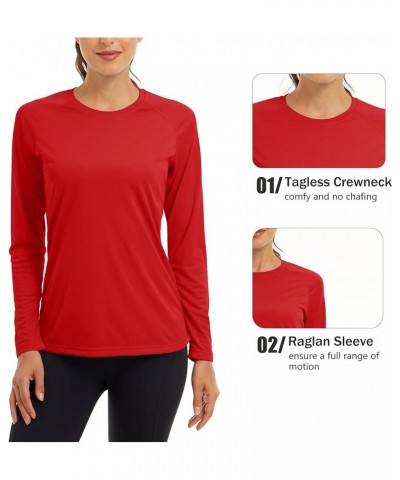 Women's Long Sleeve Shirts UPF 50+ Sun Protection Shirts for Hiking Fishing Workout Rash Guard Tomato Red $10.49 Swimsuits