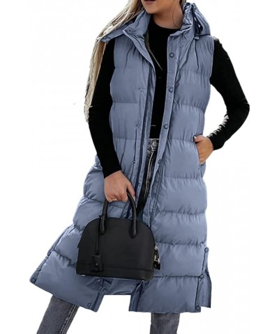 Long puffer vest For women,2023 Winter warm puffy Zipper sleeveless plus size down jacket,oversized fleece coat Outwear D-lig...