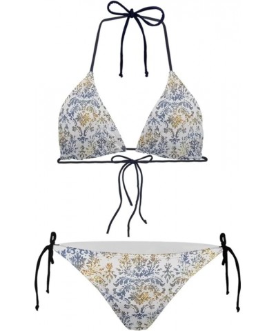 Womens Triangle Bikini Sets High Cut Tie Side 2 Piece Vintage Style $12.59 Swimsuits