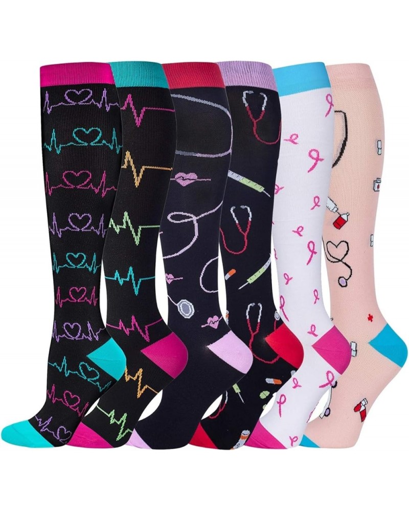 Compression Socks Women and Men, 20-30mmHg, Best for Nurses, Travel, Pregnancy 6 Pairs B $10.56 Activewear