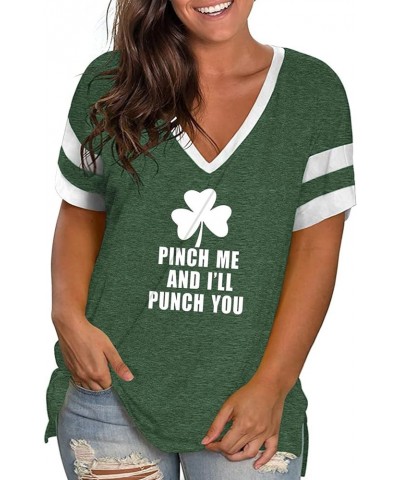 Plus-Size-St-Patricks-Day Shirt for Women Short Sleeve V Neck Tops Casual Summer Tunics Tee XL-4XL 20_79_sph $13.64 T-Shirts