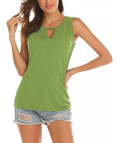 Womens Backless Tank Tops Sleeveless Keyhole Blouse Sexy Summer Tshirt Army Green $12.31 Tanks