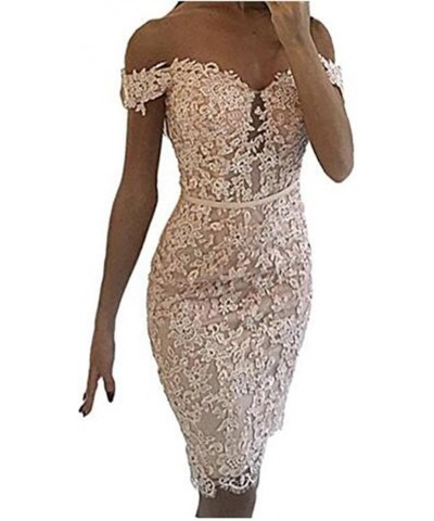 Sexy Mini Short Lace Homecoming Dresses Off The Shoulder Cocktail Evening Patry Wear Pink $42.80 Dresses