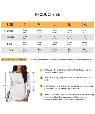 3/4 Length Sleeve Tops for Women Casual Shirts Loose Fit Three Quarter Length Sleeve Blouse Plus Size S-2XL Butterfly Cherry ...