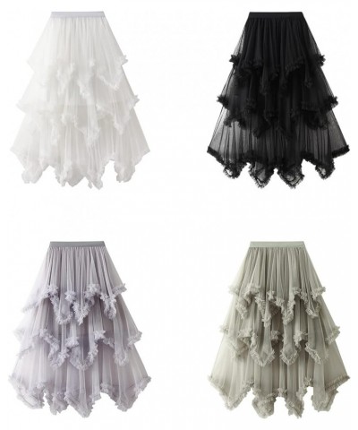 Women Long Tulle Tutu Skirt Layered Aline Puff Mesh Skirt Floor Length Split Half-Dress Ruffle Princess Party Skirt D Wine Re...