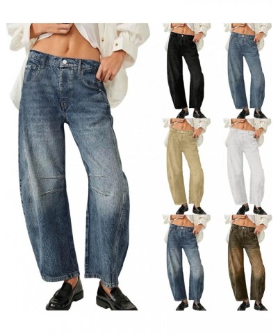 Wide Leg Barrel Jeans for Women,Women's Baggy Boyfriend Jeans Vintage Mid Rise Barrel Denim Ankle Pants with Pockets Z2-light...