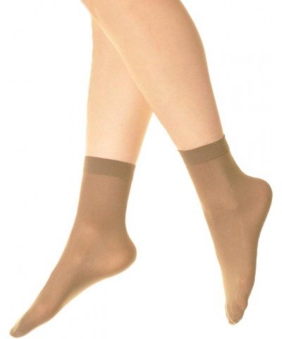 Nylon Ankle Hosiery 40D Sheer (6-Pairs) 6-pairs Dark Beige $8.09 Socks