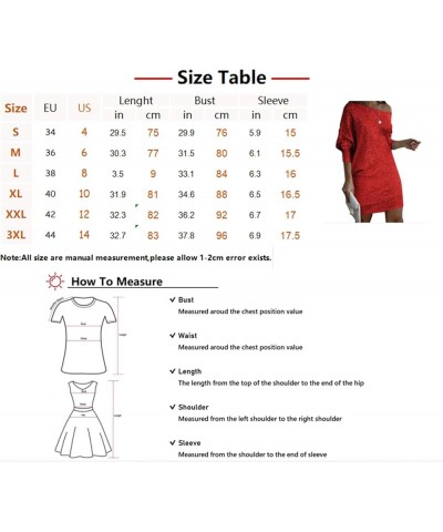 Women's Fall Fashion One Shoulder Long Sleeve Sequin Dress Bodycon Short Dresses Party Dresses Mini Dress A-red $11.70 Dresses