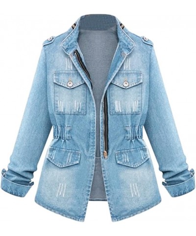 Casual Chain Jacket Coat Oversize Pocket Jeans Ladies Size Denim Plus Womens Women Suits & Sets Tailored Fit Mauve Jacket (Wh...