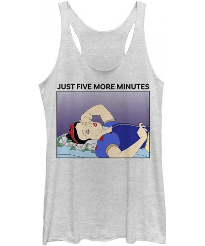 Women's Princess Snow White Snooze Tri-Blend Racerback Layering Tank White Heather $7.94 Tanks