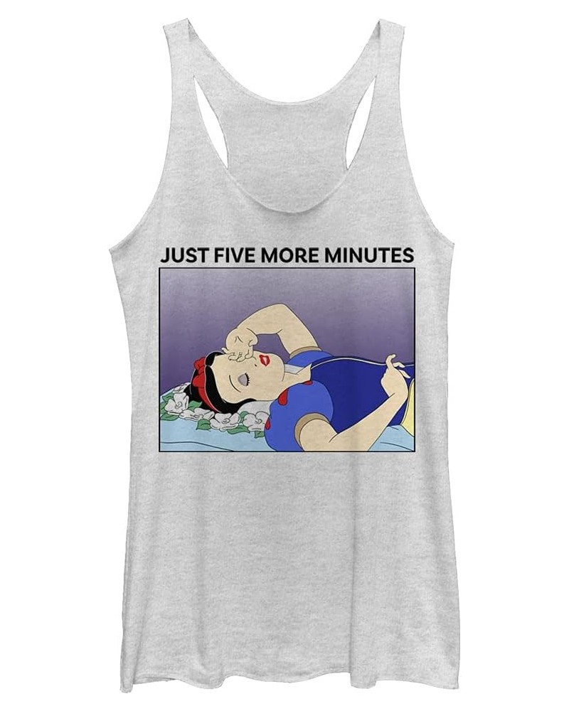 Women's Princess Snow White Snooze Tri-Blend Racerback Layering Tank White Heather $7.94 Tanks