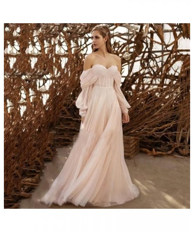 Women's Tulle Long Prom Dress Puffy Sleeve 2023 Off Shoulder Sweetheart Vintage Evening Party Gowns Peacock $32.40 Dresses