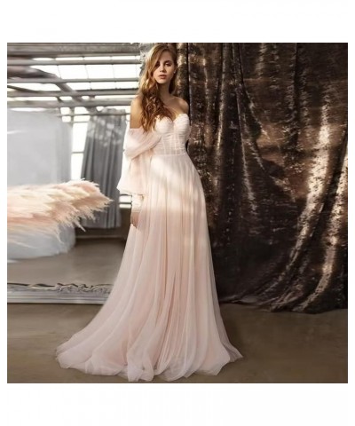 Women's Tulle Long Prom Dress Puffy Sleeve 2023 Off Shoulder Sweetheart Vintage Evening Party Gowns Peacock $32.40 Dresses