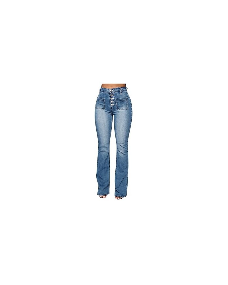 2023 Women's Skinny Jeans with Buttons Solid Color Casual Stretchy High Waisted Jeans Colombian Design Butt Lift Pants (Mediu...