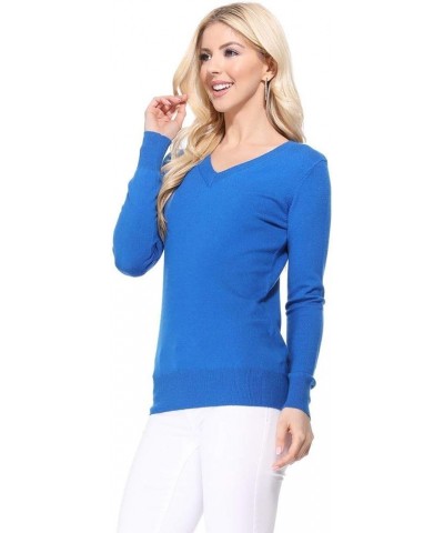 Women's Knit Sweater Pullover – Long Sleeve V-Neck Basic Classic Casual Knitted Soft Lightweight T-Shirt Top Camel $10.57 Swe...